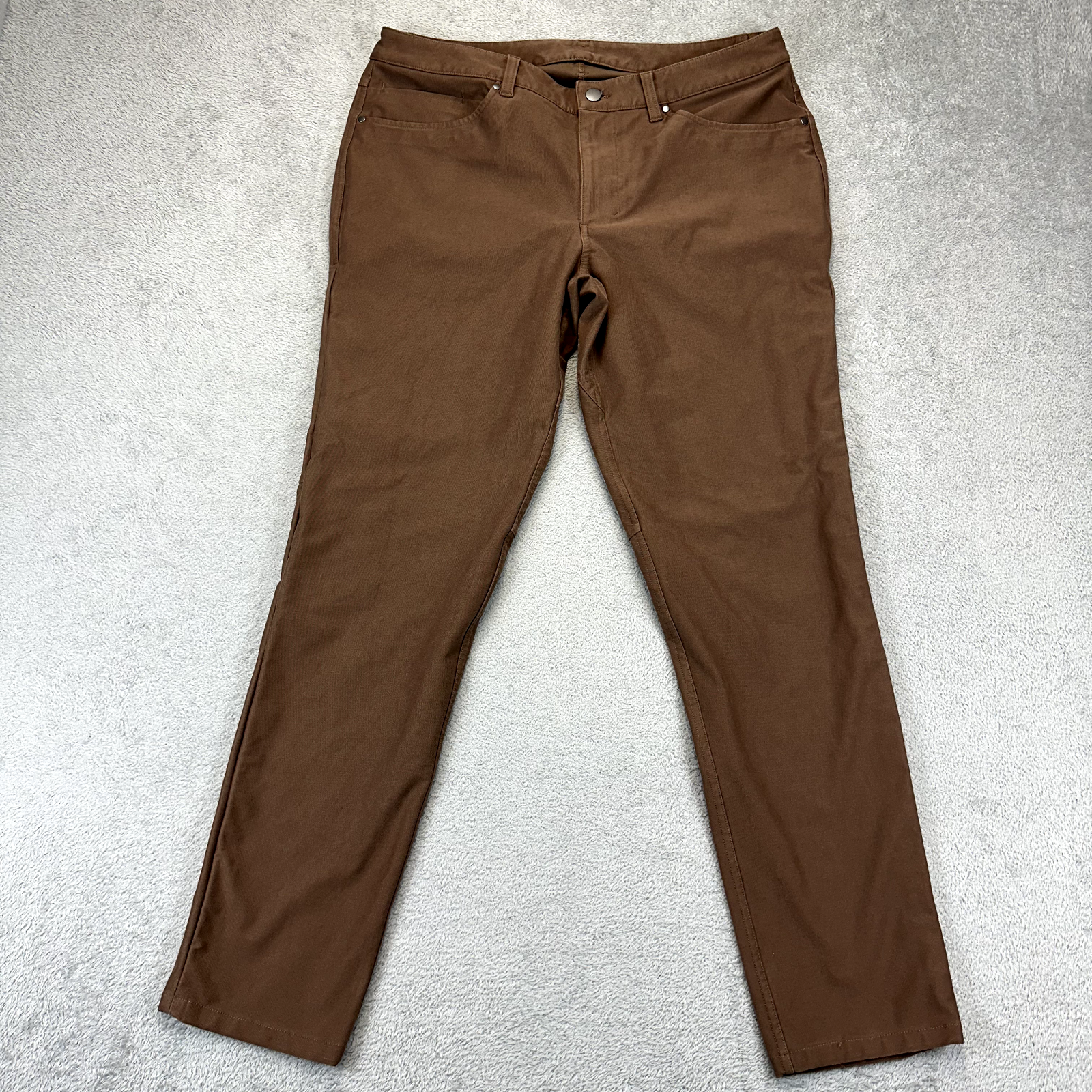 LULULEMON ABC Slim Fit Utilitech Pants Brown Jeans Mens 34x32 Straight