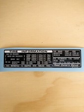 Honda VFR 750 1993 Adesivo Decal Sticker Tire Information 