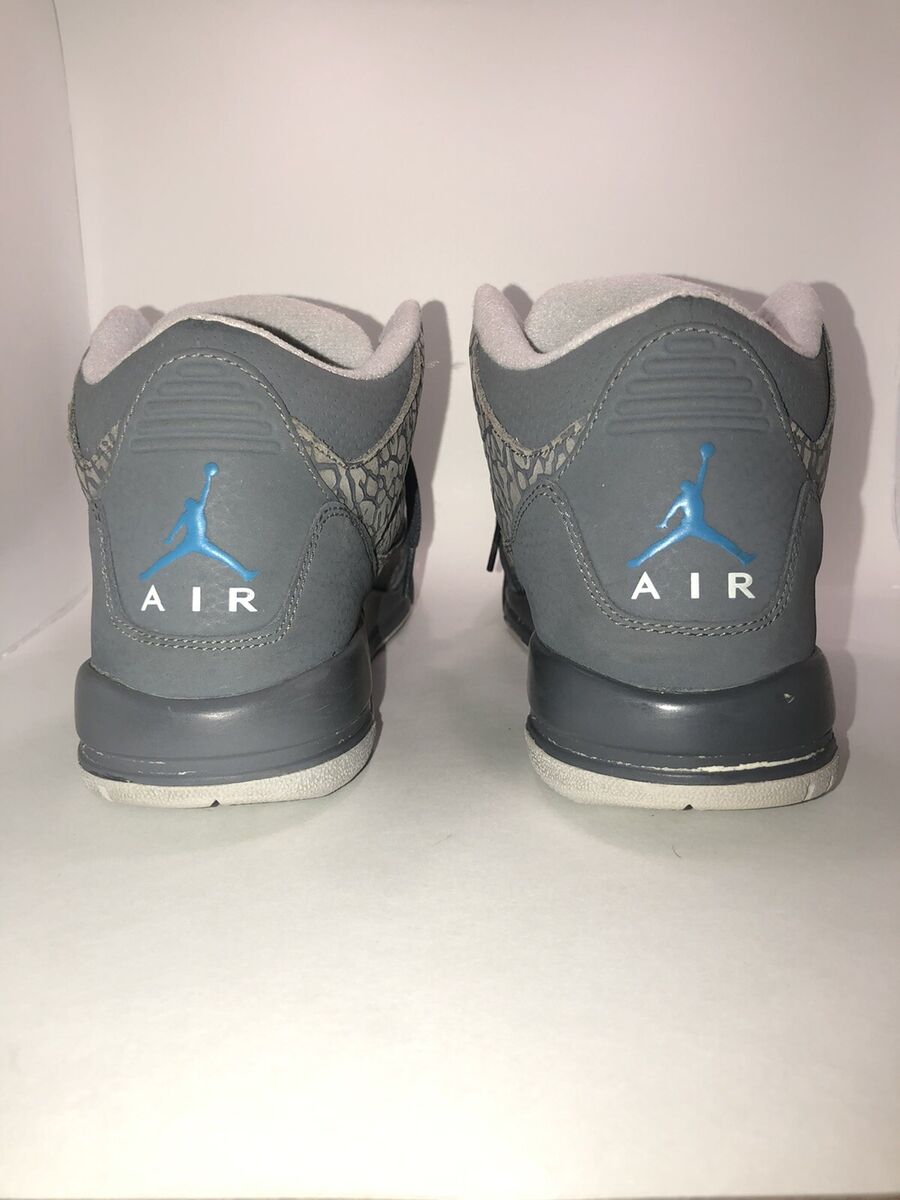 Air Jordan 3 III Retro GS 441140 015 Cool Grey Blue Glow Ntrl Gr Size 6Y