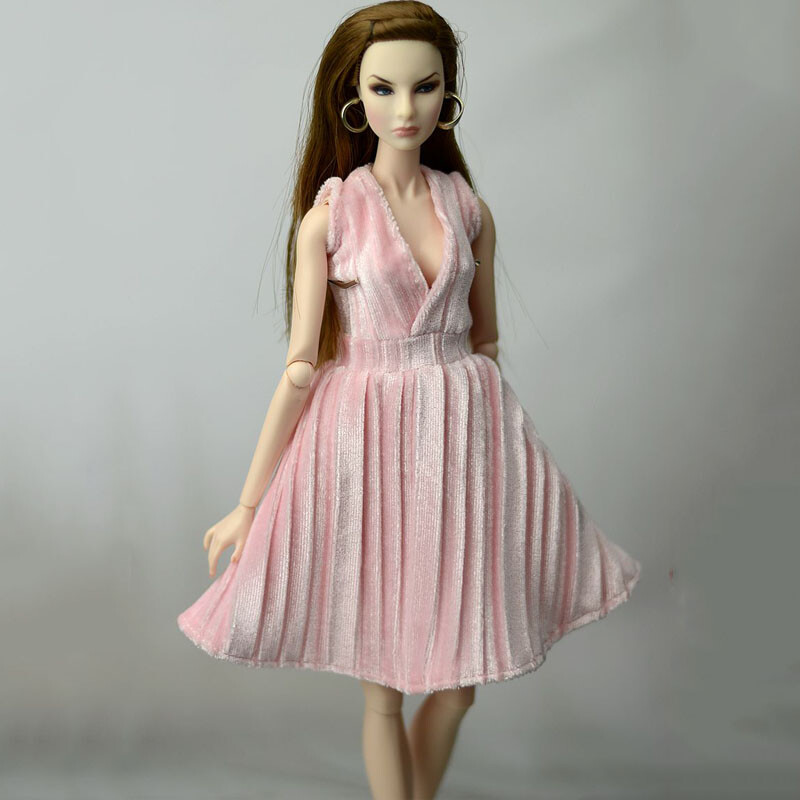 Pink Pretty Dress For 11.5" 1/6 Doll Outfits Fashion Doll Clothes Party Dresses