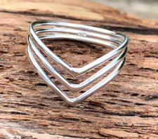 Solid 925 Sterling Silver Ring chevron band ring designer Handmade Ring Jewelry