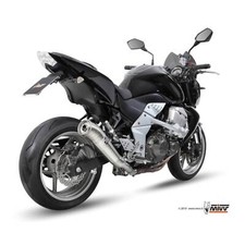 MIVV GHIBLI Edelstahl gebürstet SLIP-ON für KAWASAKI Z 750 ccm Bj. 07-14