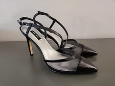 Nine West Womens Timie 3 Black Patent Pumps 8 M 