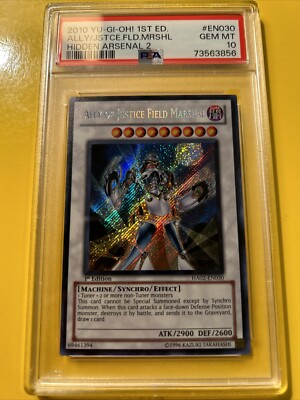 YuGiOh ALLY OF JUSTICE FIELD MARSHAL HA02-EN030🔥PSA 10🔥1st ED