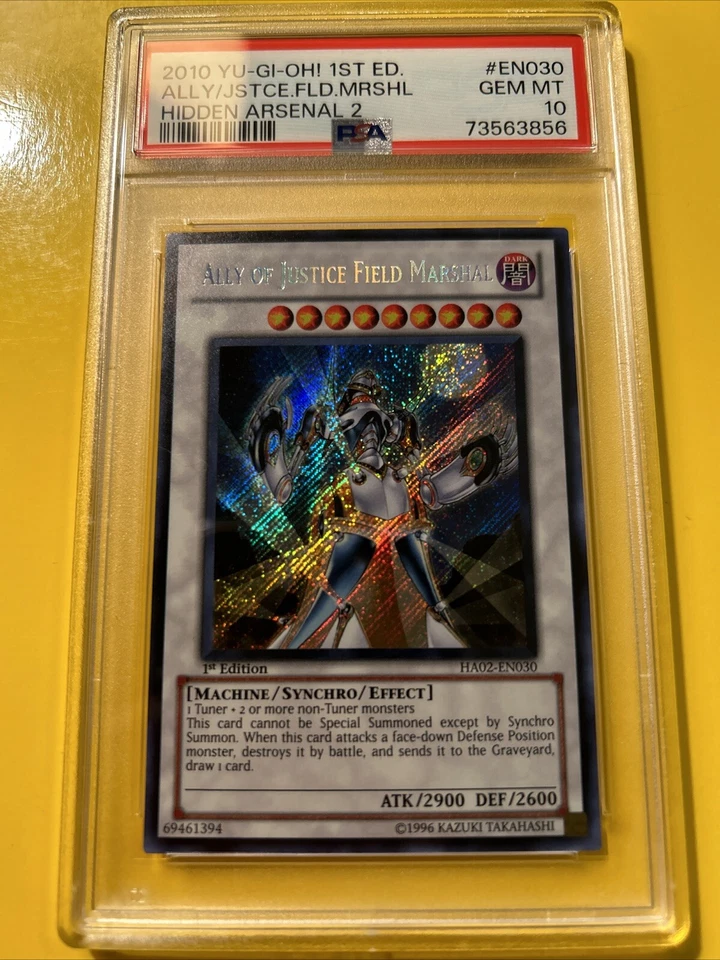 YuGiOh ALLY OF JUSTICE FIELD MARSHAL HA02-EN030🔥PSA 10🔥1st ED-2010 SECRET RARE - Image 2 of 4