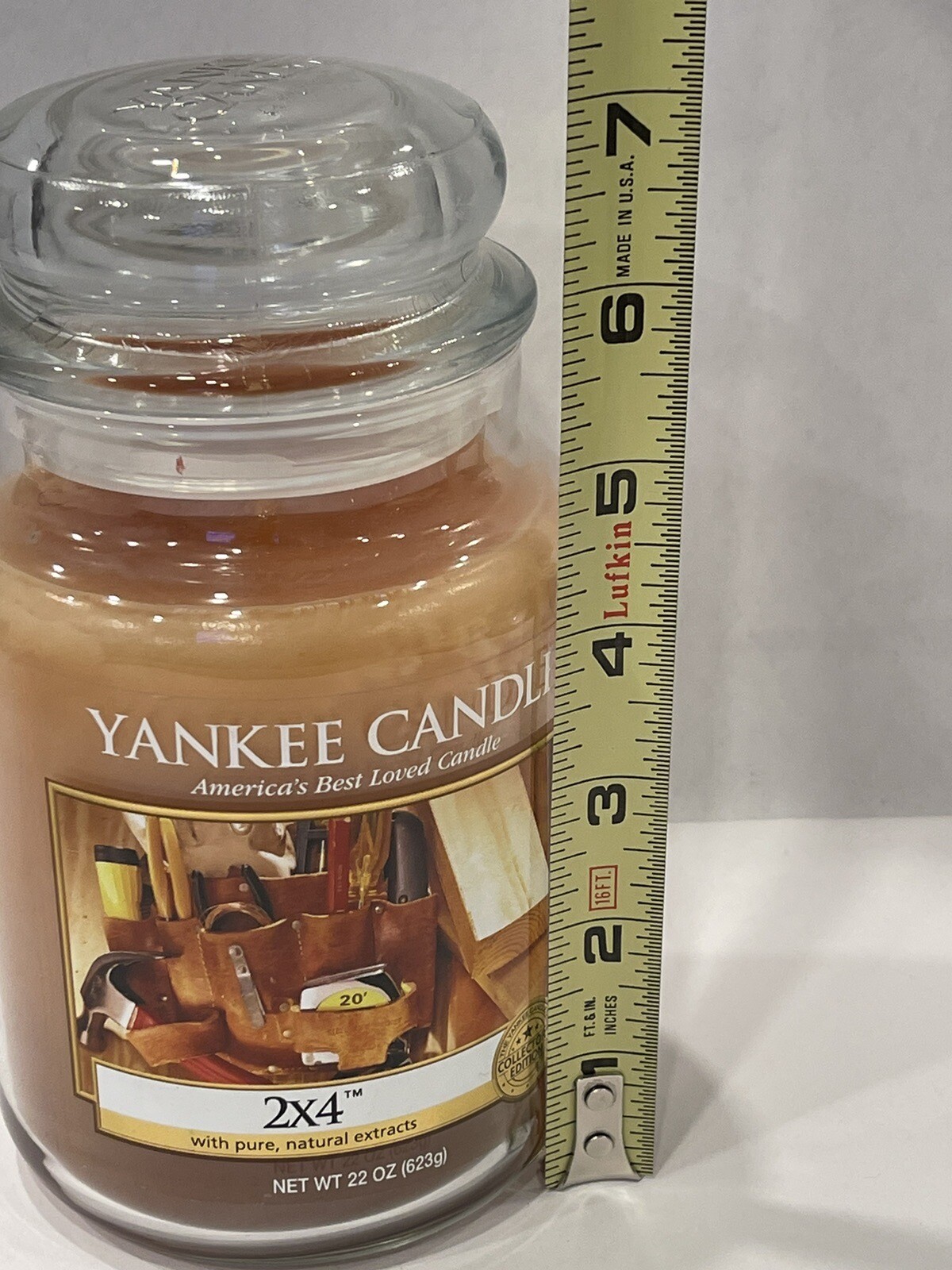 RETIRED RARE NEW YANKEE CANDLE 2X4 LUMBER SCENTED 22 OZ JAR LARGE 22oz
