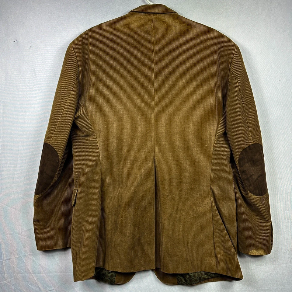 Ralph Lauren Corduroy Blazer Mens 48L Sports Coat Brown Elbow Patch Jacket (46L) - Image 3 of 4