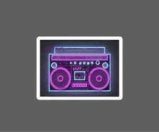 Music Box Sticker Neon Retro Party NEW