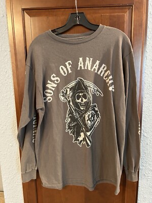 SONS OF ANARCHY T SHIRT MENS M GRAY REDWOOD ORIGINAL LONG SLEEVE VINTAGE BIKER