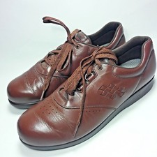 Women's SAS Free Time Walking Shoes Tri-Pad Comfort-Brown Leather-USA MADE-9.5 S