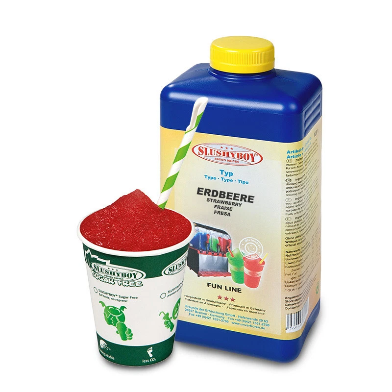 SLUSHYBOY® Slush-Eis-Sirup/-Konzentrat - Erdbeere - 1-Liter-Flasche