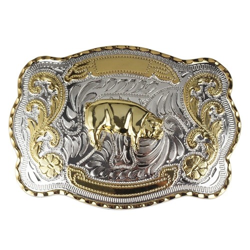 Fibbia cintura animale grande doppio colore scorpione oro per uomo lega cowboy western - Foto 7 di 34