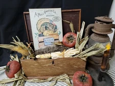 PRIMITIVE ANTIQUE VINTAGE FOLK ART STYLE 1858 THANKSGIVING TURKEY STORE SIGN