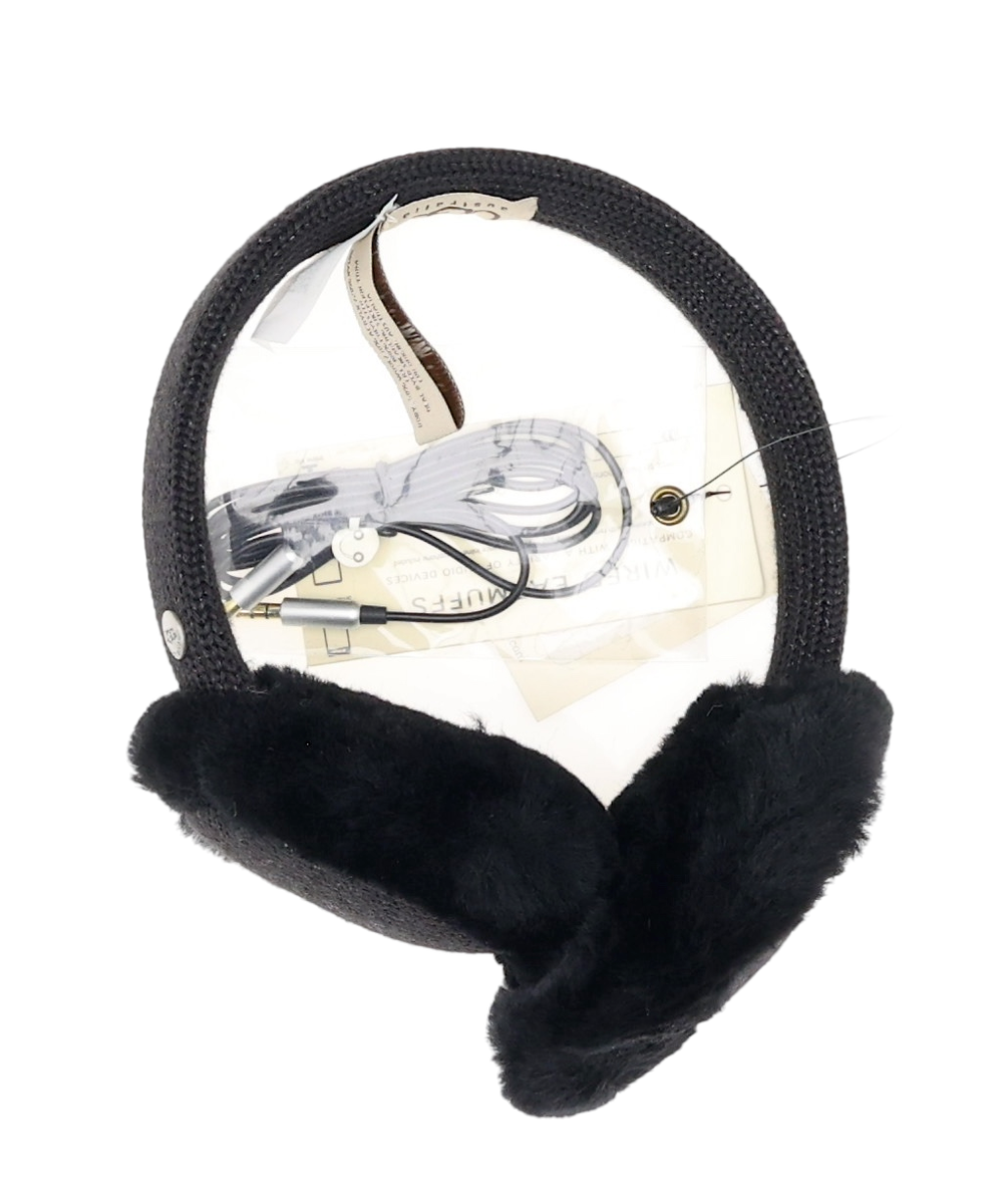 Ugg Australia H1394 Womens Black Wired Classic Knit Earmuffs One