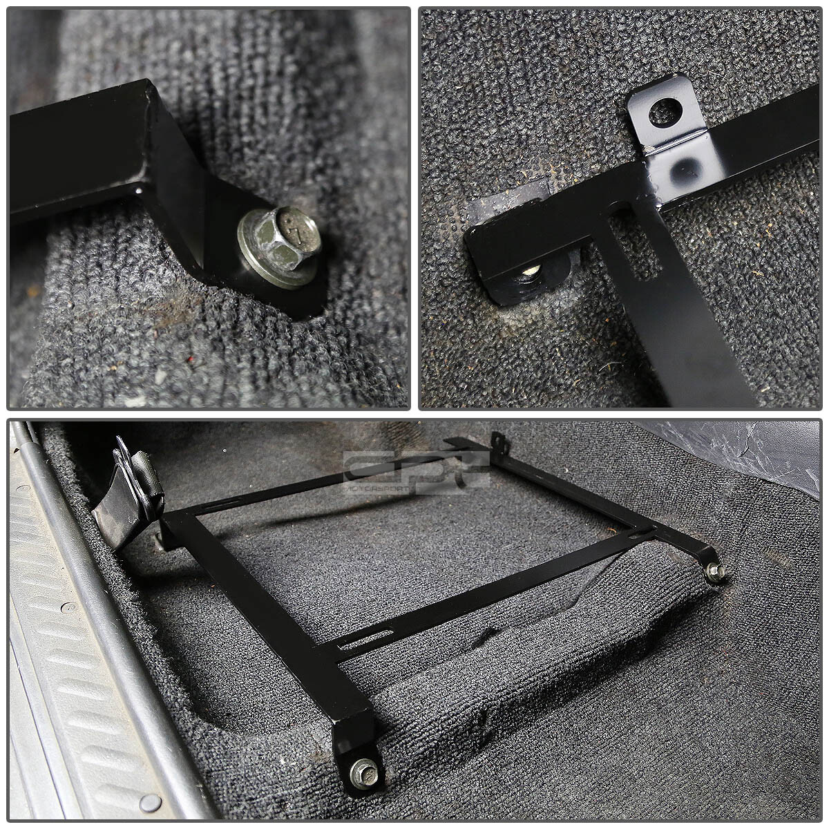 2x Miata MX-5 Low Mount Racing Seat Brackets – 89-97, Tensile Steel, Black Powder Coat - View #4