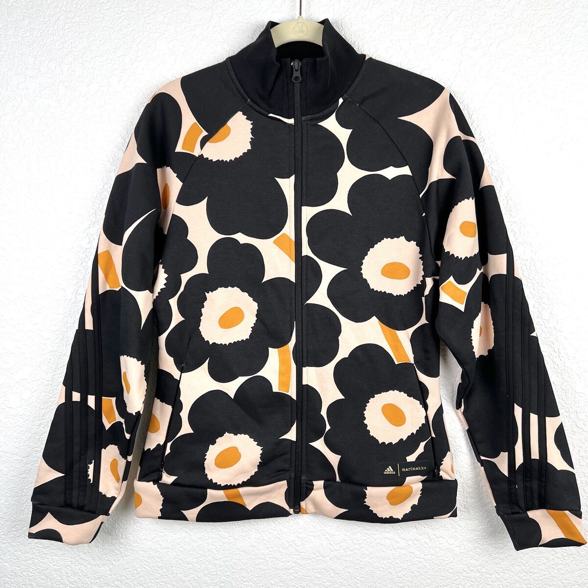 Adidas x Marimekko Floral Track Jacket Black Beige XS Bold