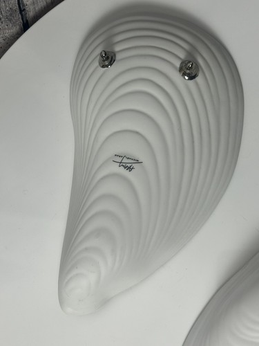 MICHAEL ARAM PORCELAIN PLATIUNM RIMMED EDGING CLAM SHELL FOOTED BOWL RETIRED HTF - Picture 10 of 12