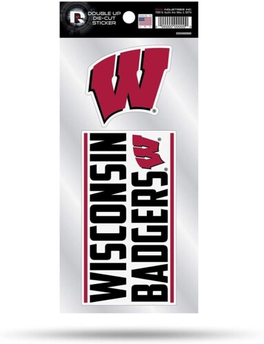 University of Wisconsin Badgers 2-Piece Double Up Die Cut Sticker Decal... - Picture 1 of 1