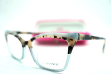 LULU GUINNESS L 929 IVO BLUE ANIMAL PRINT AUTHENTIC EYEGLASSES 53-16 140 W/CASE