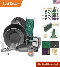 Compact Gold Prospecting Kit with 12" Pocket Sluice Box Includes Miner s Mo...