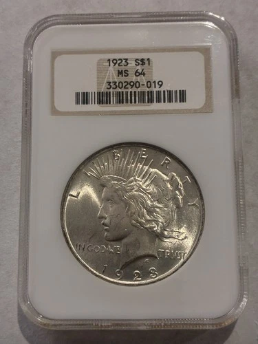 1923 P PEACE SILVER DOLLAR MS64 OLD GENERATION NGC SLAB