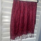 Disney Burgundy Shawl Scarf One Size Rayon Fringe 22x66” — photo 2