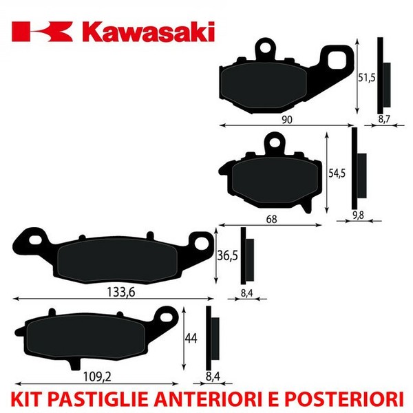 BremsbelÄGe Vorne UND Hinten Kawasaki ER-6 650 N ER650C DX 2009 2011-image