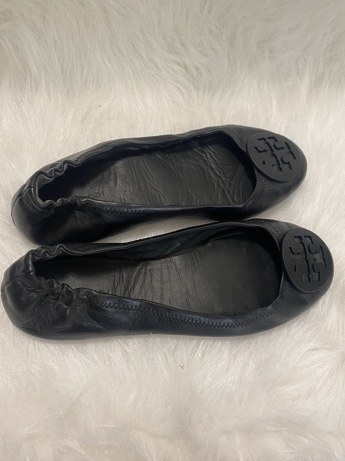 New! Womens Tory Burch Reva Travel Perfect Black / Black Ballet Flats. Size 9M thumbnail 3