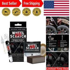 Matte Black Rim Touch Up Paint, Wheel Scratch Repair Kit, Alloy Curb Rash Rep...