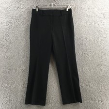 Talbots Curvy Trouser Dress Pants Womens 30 Petites Black Mid Rise Flat Front