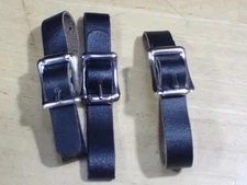 3 Leather Unbranded Pocket Watch Straps Fob with Silver Buckle 1/2" wide Unused