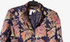 Coldwater Creek Size Small S Tapestry Jacket Zip Floral Multicolor