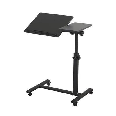 Overbed Bedside Desk Mobile Rolling Laptop Stand Tilting Overbed Table with W...