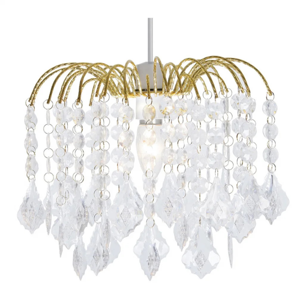 Lampshade Brass Dacia Acrylic Polished 280mm Shade Only Oaks Lighting 695 S PB