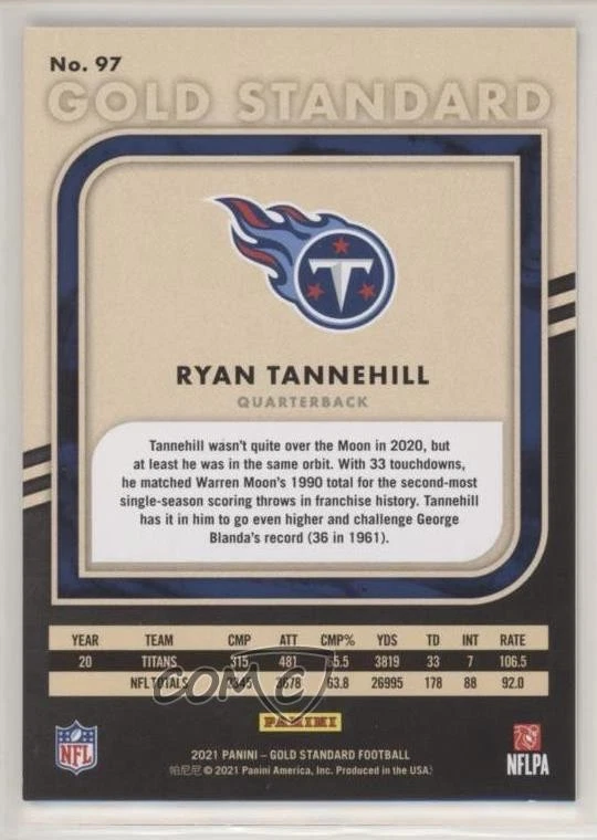 2021 Panini Gold Standard Platinum /75 Ryan Tannehill #97 - Image 2 of 2