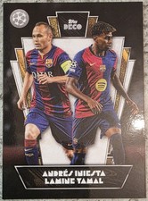 Topps Deco 2023/24 Andre Iniesta & Lamine Yamal Then and Now Insert Barcelona