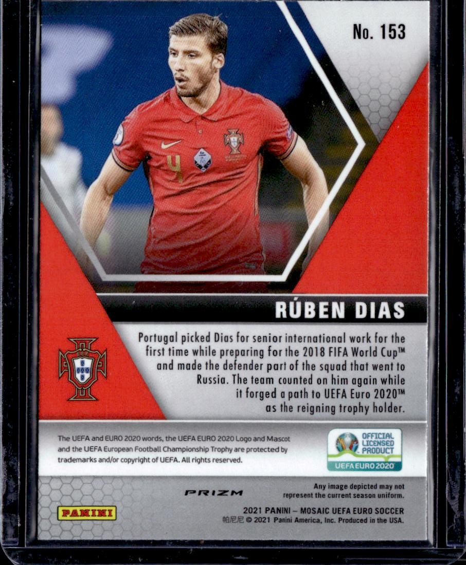 2021 Panini Mosaic UEFA EURO 2020 #153 Ruben Dias Pink Mosaic #/25 view 2