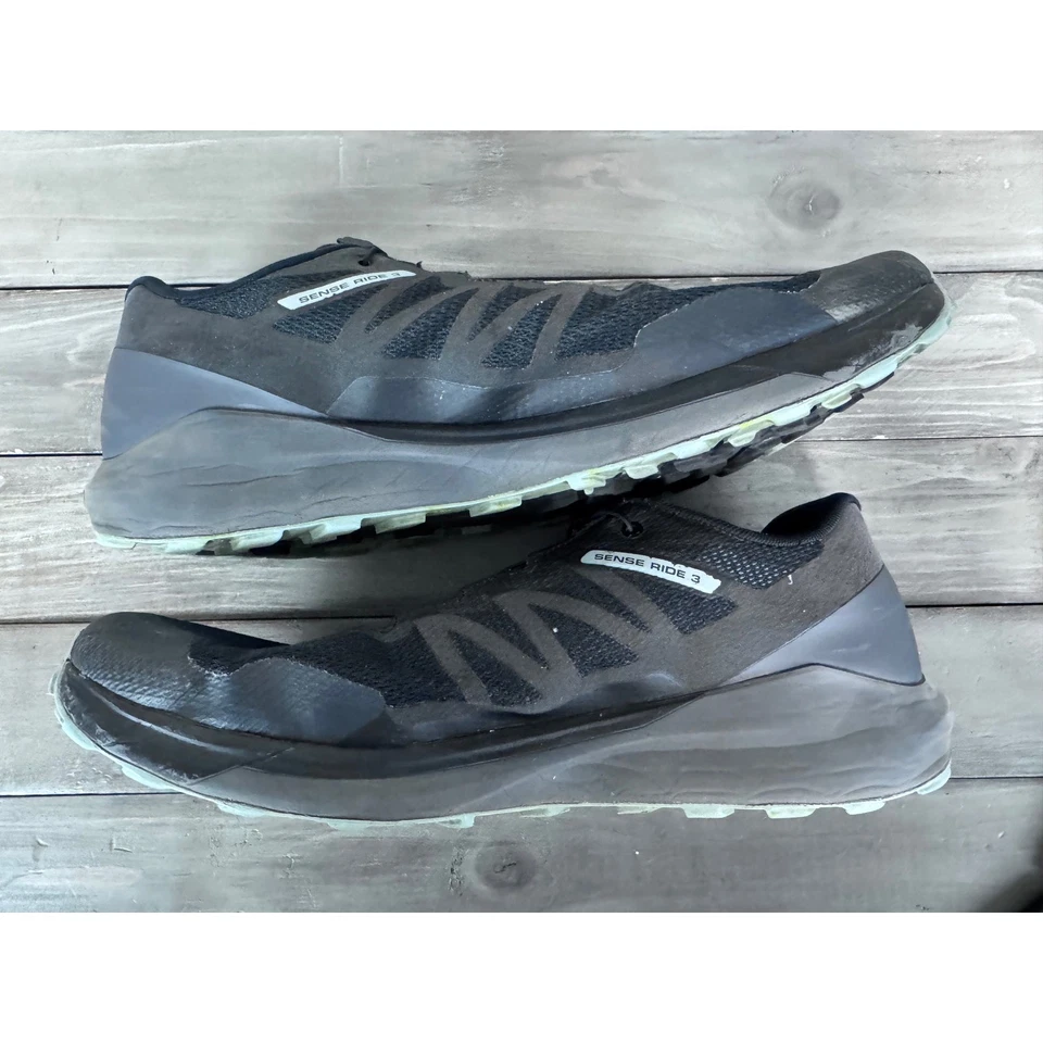 Salomon Sense Ride 3 Quicklace Trail Running Zapatos Atléticos Negros Para Hombre Talla 14 Foto 4 de 4