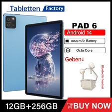 Tablet Android 14 12GB RAM 256GB ROM WiFi Tablet 8000mAh Dual Camera Octa-core