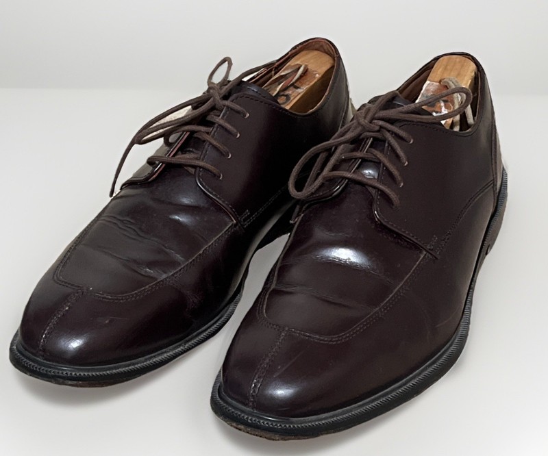 ROCKPORT 9 M by ADIDAS ADIPRENE SPLIT TOE BROWN OXFORD LOAFER LEATHER SHOES MENS
