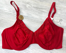 Wacoal Perfect Primer Bra Underwire Red Unlined Full Coverage Microfiber 855213