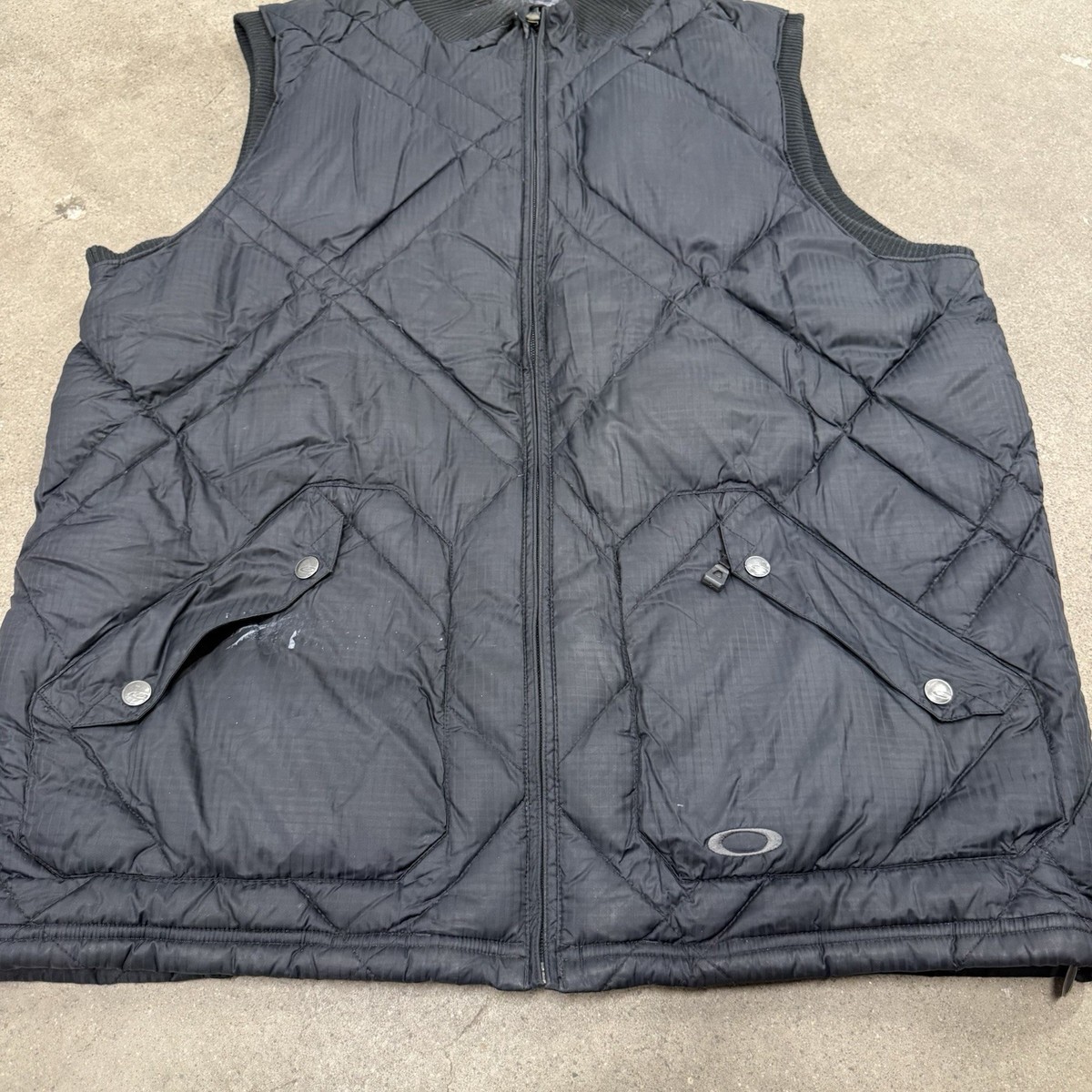 VINTAGE Y2K OAKLEY REVERSIBLE INSULATED QUILT DOWN PUFFER VEST OUTDOOR BLACK XL View 2