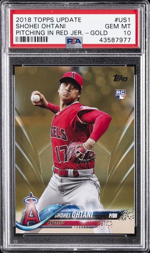 2018 TOPPS UPDATE GOLD #US1 SHOHEI OHTANI ROOKIE RC #/2018 PSA 10