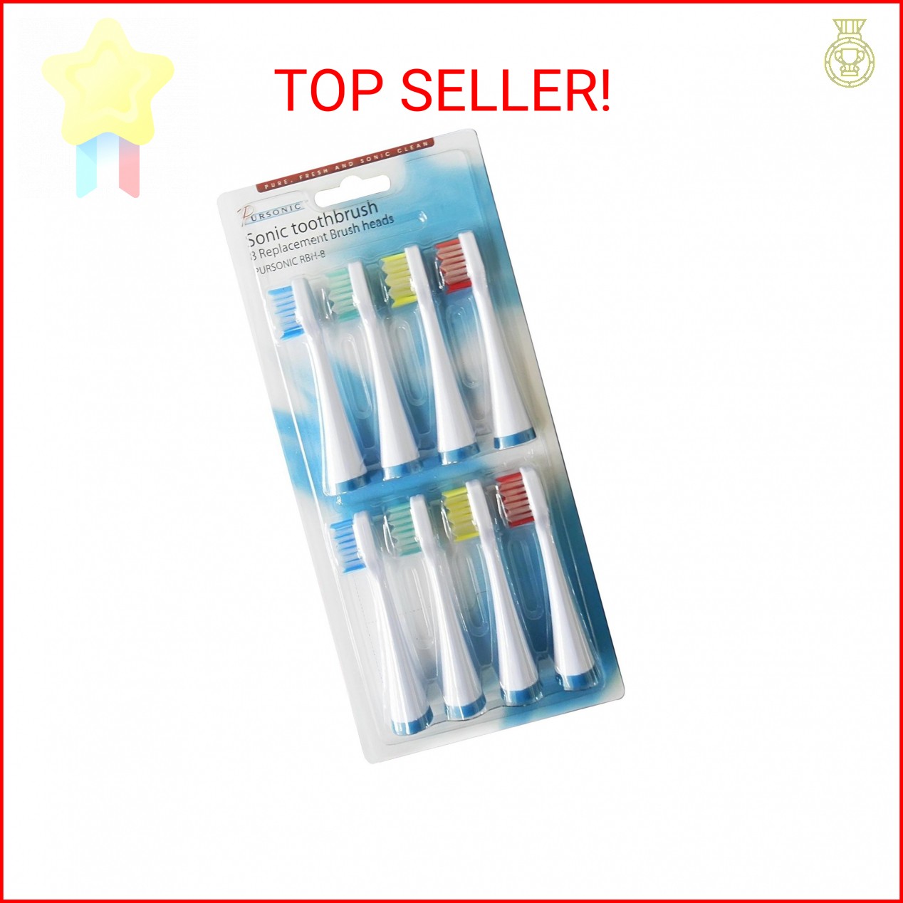 Pursonic 8 pack replacement Brush Heads, Replacement Brush h