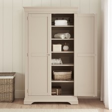 Linen Storage Cupboard Wilmslow Dove Grey Painted Double Shaker Furniture