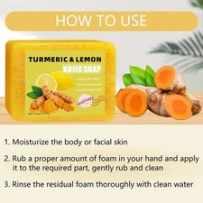 1Pcs Turmeric Lemon Soap For Bathing 100g Hydrating Handmade Soap Body Soap