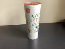 Oh Happy Dani Colorful “ You Are Worthy Of Everything Good” Tumbler No Straw