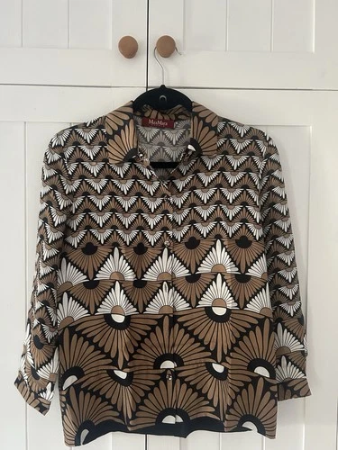 Max Mara Studio Silk Blouse Women’s Small Patterned perfect condition