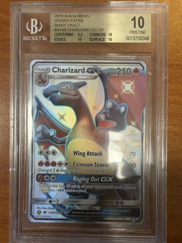 Charizard GX BGS 10 Pristine 2019 Pokemon SM Hidden Fates Shiny Vault #SV49/SV94
