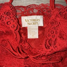 VTG 80s 90s Victoria s Secret Gold Label Red Lace Cami